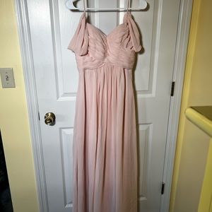 Long pink bridesmaid dress